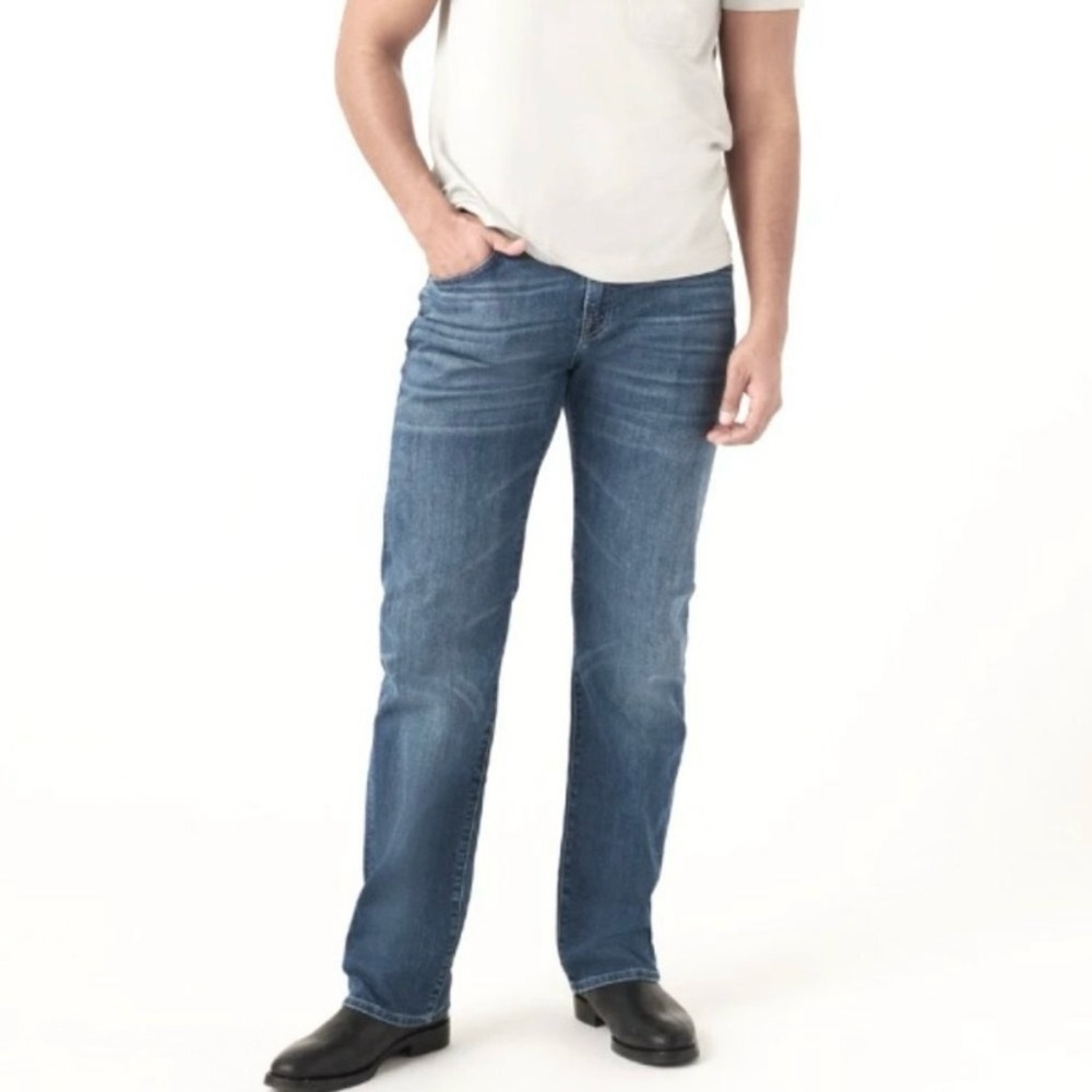 7 For All Mankind Mens BootCut Stone Wash Whiskered Distressed Denim Jeans 40 31